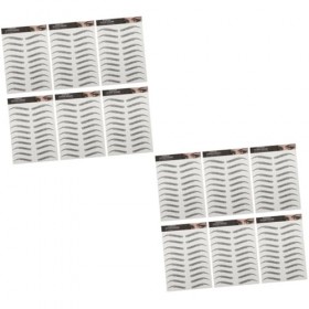 FRCOLOR Lot de 12 feuilles dautocollants écologiques pour sourcils - Boîte de maquillage - Autocollants pour sourcils 4D - T