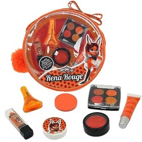 Miraculous Ladybug, Coffret Maquillage 10-en-1 pour Enfants : Vernis à Ongles, Rouge à Lèvres, Palette de Poudre Compacte, Br
