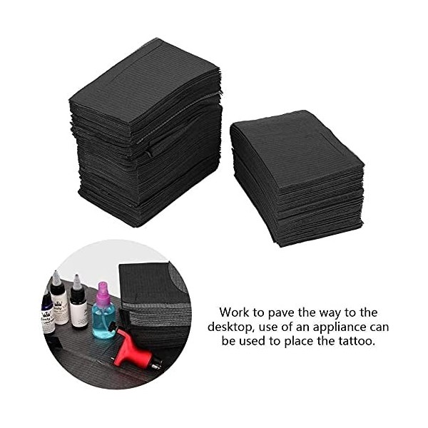 Lot de 125 sets de table jetables pour tatouage - Noir