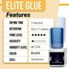 ELITE Fast Eyelash Extension Glue - Forabeli 5 ml / 1 Sec Drying time/Retention 7 weeks/Fast Drying Black Lash Adhesive for P