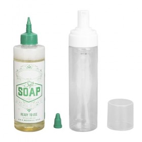 Savon de Tatouage Vert pour les Piercings Postcure 240ml Solution de Nettoyage de Tatouage avec Bouteille Moussante 200ml, Tr