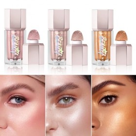 Layhou 3PCS 5.2ML Liquid Highlighter Fine Sparkling Highlighter Liquid Eye Shadow Liquid Facial Contour Brightener Shouder an