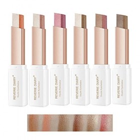 Lot de 6 fards à paupières à paillettes - Double couleur - Ombres à paupières - Waterproof