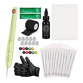 Oushome Stick and Poke Kit de tatouage aiguille de tatouage 5 pièces 1/3/5/7/9RL Stick and Poke Kit dentraînement de tatouag