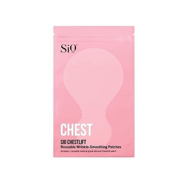 SiO Beauty Skinpad Silicone Chest Anti-Wrinkle Patches 2 Weeks Supply - Reusable Overnight Smoothing Decollette Pad - Anti-