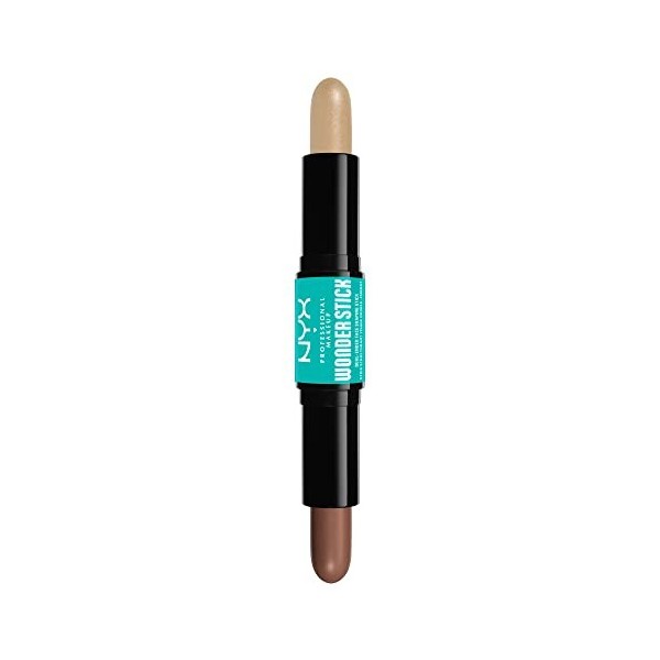 NYX Professional Makeup Stick Highlight & Contour, Double Embout, Définition & Brillance, Modulable & Formule Vegan, Wonder S