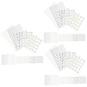 Beavorty 36 Feuilles De Strass De Beauté Autocollants Acryliques Artisanaux Autocollants De Perles De Fête Autocollants De Di