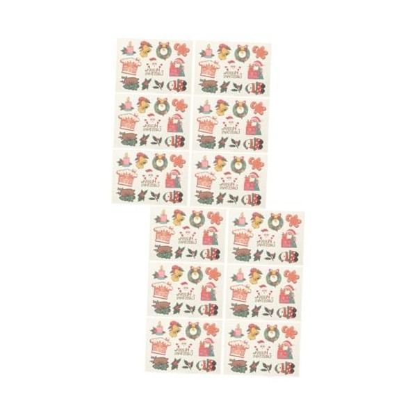 DOITOOL 30 Feuilles DAutocollants DAmbiance De Noël Vacances De Noël Décorations De Noël Autocollants De Corps Pour Enfants