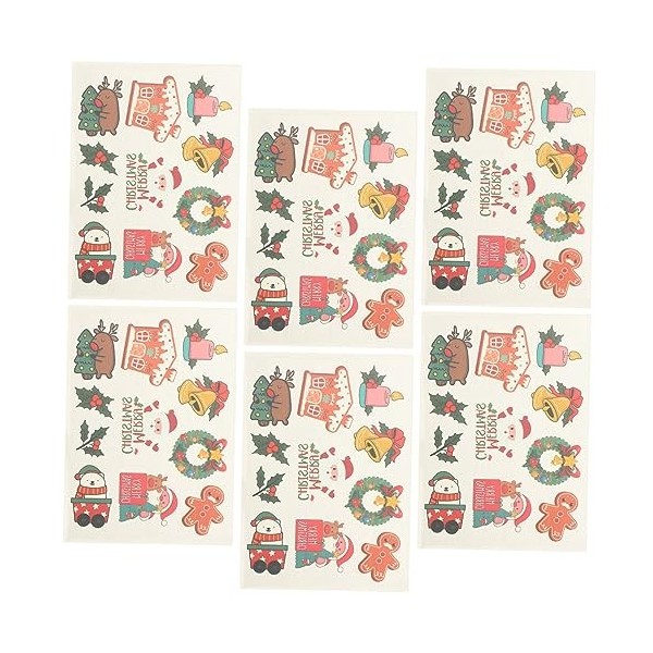 DOITOOL 30 Feuilles DAutocollants DAmbiance De Noël Vacances De Noël Décorations De Noël Autocollants De Corps Pour Enfants