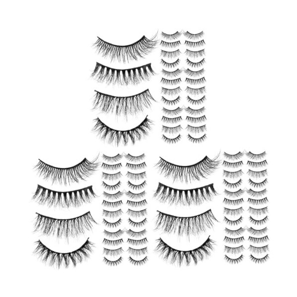 Angoily 40 Paires Cils Nature 3d Pestañas Postizas Ioni Fournitures De Maquillage Imitation Vison Multicouche Produits De Bea