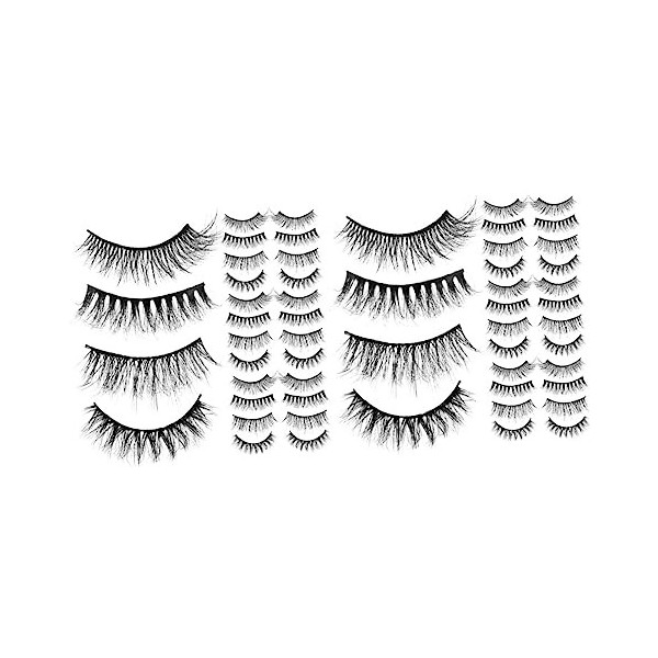 Angoily 40 Paires Cils Nature 3d Pestañas Postizas Ioni Fournitures De Maquillage Imitation Vison Multicouche Produits De Bea