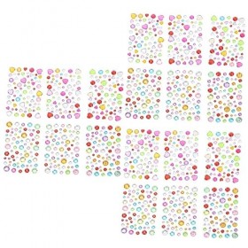 FRCOLOR Lot de 36 feuilles dautocollants en strass pour le visage dHalloween - Paillettes - Paillettes - Pour le visage - S