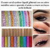 Eyeliner Liquide, Metallic Glitter Shimmer étanche Long Lasting 10 Couleurs Diamant Eye Liner Liquide Brillant Métalique Méta