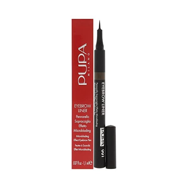 Pupa Milano Eyebrow Liner Pen - 001 Ash Brown For Women 0.037 oz Eyebrow