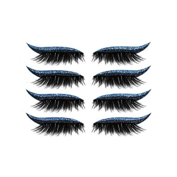 4 paires dautocollants réutilisables pour eyeliner et cils, autocollant eyeliner autocollant cils, autocollant cils imperméa