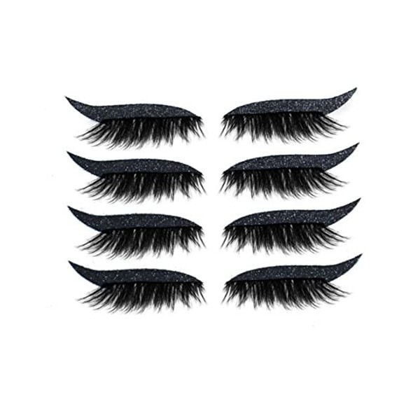 4 paires dautocollants réutilisables pour eyeliner et cils, autocollant eyeliner autocollant cils, autocollant cils imperméa