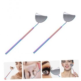 Housoutil 2 Pièces Miroir Dinspection De Cils Demi-miroir Outils De Cils Miroir De Cils Détachable Mini Miroir De Cils Miroi