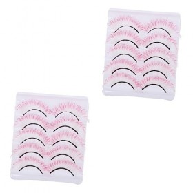 Housoutil 10 Paires De Faux Cils Colorés Cils 5D Faux Cils Faux Cils Réutilisables Faux Cils Cils Supérieurs Pour Halloween C