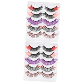 DOITOOL 2 Boîtes De Cils Colorés Extensions De Faux Cils 3D Longs Faux Cils Dramatiques Faux Cils DHalloween Maquillage Cosp