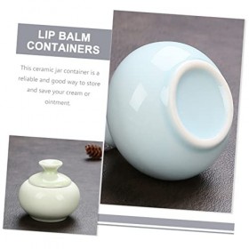 FRCOLOR 3Pcs Rouge Lipstick Jar Céramic Thé Conteneurs Spices Stockage Jar Cosmetic Jar Vide Nails Pouth