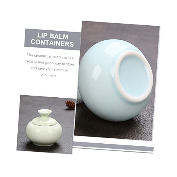 FRCOLOR 3Pcs Rouge Lipstick Jar Céramic Thé Conteneurs Spices Stockage Jar Cosmetic Jar Vide Nails Pouth