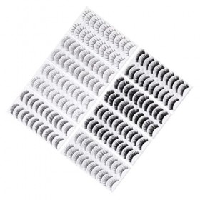 FRCOLOR Lot de 80 paires de faux cils magnétiques - Faux cils de vison - Beauté - Faux cils longs et épais - Clip de fixation