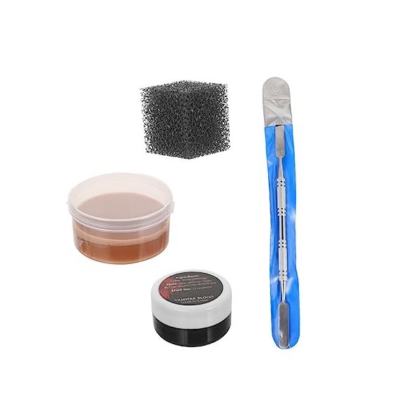 FRCOLOR Ensemble doutils de maquillage dHalloween - Cire de maquillage - Mastic pour la peau - Effets spéciaux - Sang artif