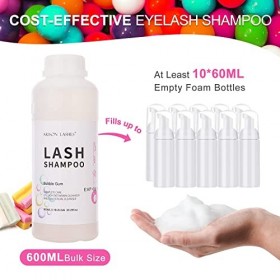 Shampoing Cils Mousse 600ml Mousse pour paupières/nettoyant pour la Maison et le Salon, Lash Shampoo Eyelash Extension Cleans