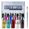 VIOLA HOUSE Paillettes Visage Festival,9 Couleurs Maquillage Paillettes Set,Chunky Glitter Paillettes en Poudre,Liquid Body G