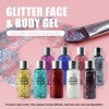 VIOLA HOUSE Paillettes Visage Festival,9 Couleurs Maquillage Paillettes Set,Chunky Glitter Paillettes en Poudre,Liquid Body G