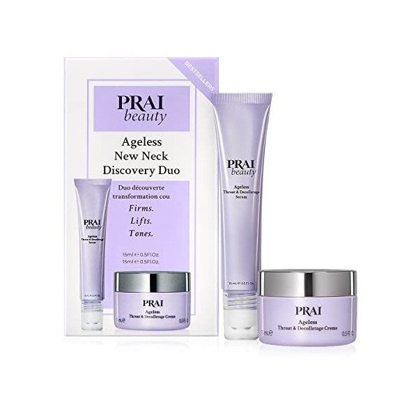 PRAI Beauty The New Neck Discovery Duo, Ageless Throat & Decolletage Serum 15 ml + Ageless Throat & Decolletage Crème 15 ml C