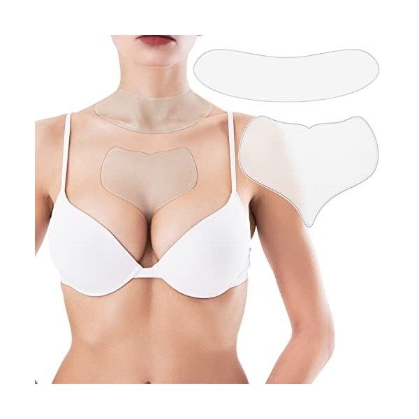 2 Pièces Patchs Anti-Rides en Silicone pour Cou Patchs de Soins de Cou en Silicone Patchs Anti-Rides de Cou Réutilisable Cous