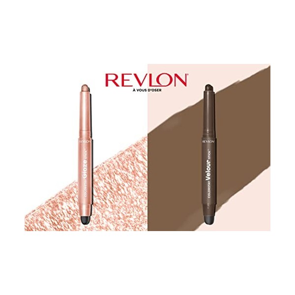 REVLON DUO : ColorStay Glaze Stick Eye Shadowliner Ombre à Paupières Luster & Velour Stick Eye Shadowliner Ombre à Paupières 