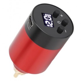 Alimentation de TatouageFil avec Batterie 1400 MAh et Tension Réglable, Commande par Interrupteur à Anneau, Affichage LED, po