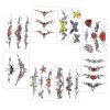 FRCOLOR Lot de 16 feuilles dautocollants pour couvrir les cicatrices - Tatouages temporaires - Tatouages effrayants - Semi-p