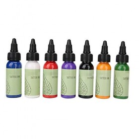 Ensemble dencre de tatouage professionnel, 7pcs/set Pigment de tatouage à coloration rapide longue durée 207,2 ml 