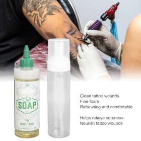 Savon Bleu de Tatouage, Savon de Tatouage Vert pour le Tatouage des Piercings, Solution de Nettoyage de Tatouage de 240 Ml av