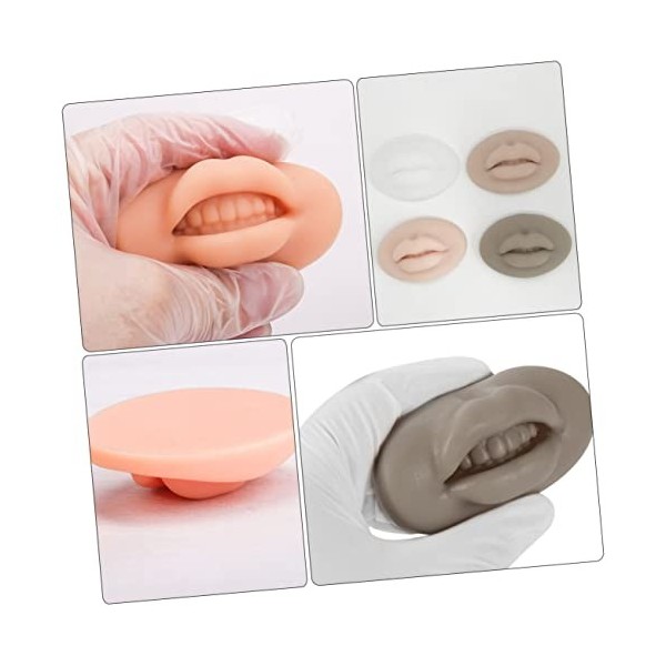 Housoutil 12 Pcs 3D Module Masque À Lèvres Silicone Réaliste Lèvre Faux Maquillage Lèvres Visage Peau Pour Les Lèvres Micro B