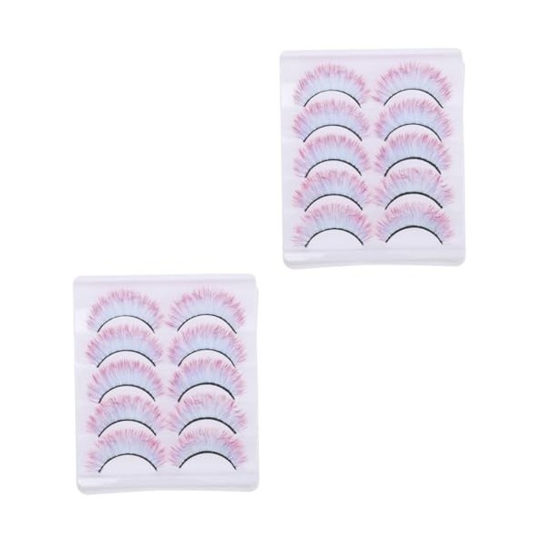 Housoutil 10 Paires De Faux Cils Colorés Longs Cils Pour Halloween Faux Cils Longs Cils Colorés Extensions De Faux Cils 5D Fa