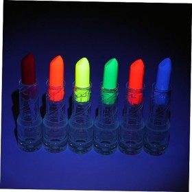 DOITOOL 6Pcs Rouge À Lèvres Fluorescent Rouge À Lèvres Brillant Labial LED Noir Mat Rouge À Lèvres Néon Visage Dans Le Noir R