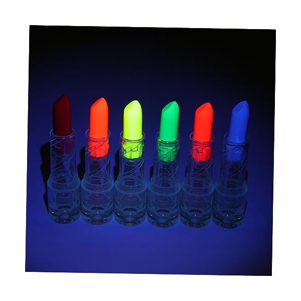 DOITOOL 6Pcs Rouge À Lèvres Fluorescent Rouge À Lèvres Brillant Labial LED Noir Mat Rouge À Lèvres Néon Visage Dans Le Noir R