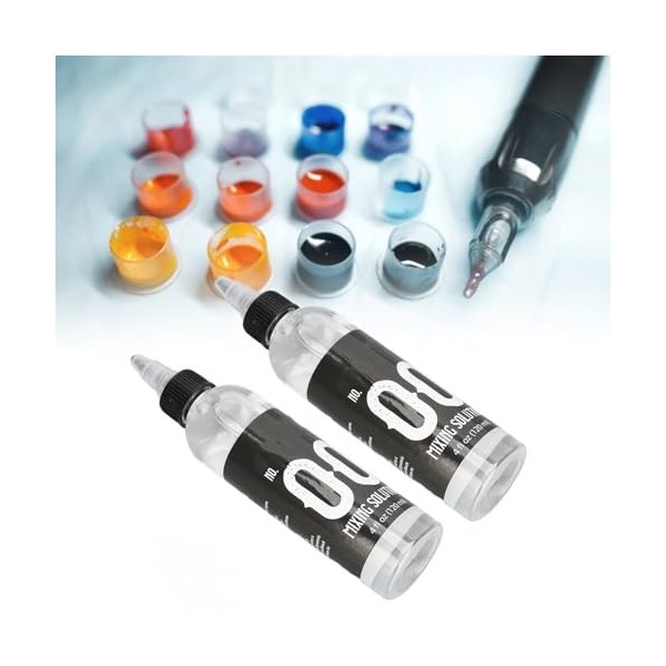 Solution de Mélange de Couleurs de Tatouage, 2 Bouteilles de Solution de Mélange de Pigments Augmentant les Nuances Noires, F