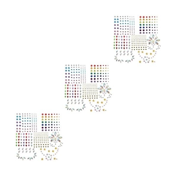 DOITOOL 21 Ensembles DAutocollants De Pierres Précieuses Auto-Adhésifs Autocollants De Pierres Précieuses Pour Le Visage Bri