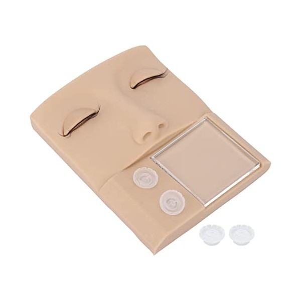 Tête dextension de cils, tête dextension de cils 3 en 1 yeux remplaçables simulation lavable visage de pratique de cils en 