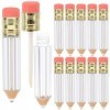 Lurrose Lot de 12 mini tubes vides en forme de crayon pour gloss à lèvres - Transparents - Pour une utilisation quotidienne p