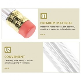 Lurrose Lot de 12 mini tubes vides en forme de crayon pour gloss à lèvres - Transparents - Pour une utilisation quotidienne p