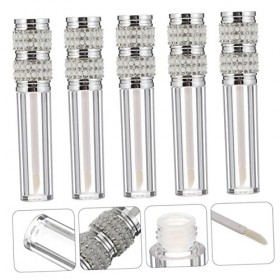 Housoutil 5 Pièces Diamant Brillant À Lèvres Bouteille Brillant À Lèvres Contenant De Baume À Lèvres Clair Brillant À Lèvres 