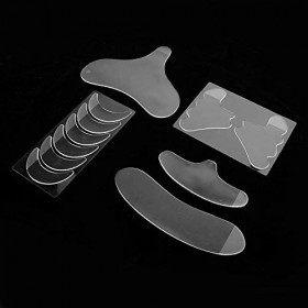 Patchs anti-rides pour le visage, 11 pièces réutilisables en silicone anti-âge pour la poitrine Patch anti-rides pour le cou,