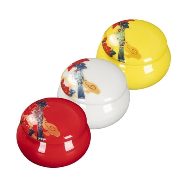 FRCOLOR Lot de 3 mini pots en céramique pour rouge à lèvres - Pour soins de la peau - Récipient de stockage - Pour maquillage