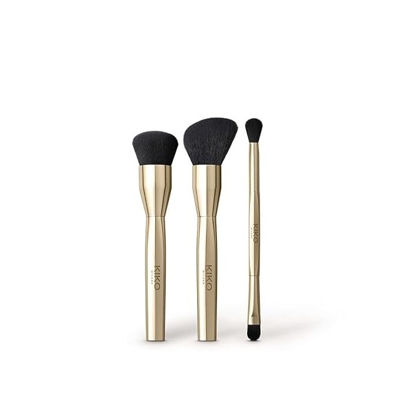 KIKO Milano A Holiday Fable Fabulous Brushes Kit | Kit De 3 Pinceaux Pour : Fond De Teint, Poudres Et Ombres À Paupières